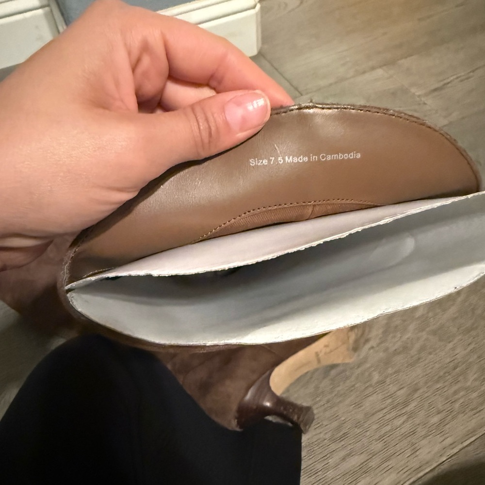 Dolce Vita Dark Brown Suede Heeled Boots - Picture 7 of 9